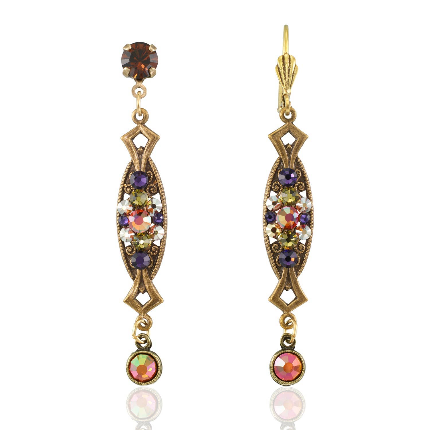 Forever Autumn Ember Jeweled Harvest Crystal Drop Earring