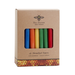 Box of colorful Hanukkah candles with 'Big Dipper Wax Works' branding.