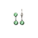 Pair of silver drop earrings with green gemstones