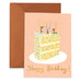 Happy Birthday cake yoga greeting card