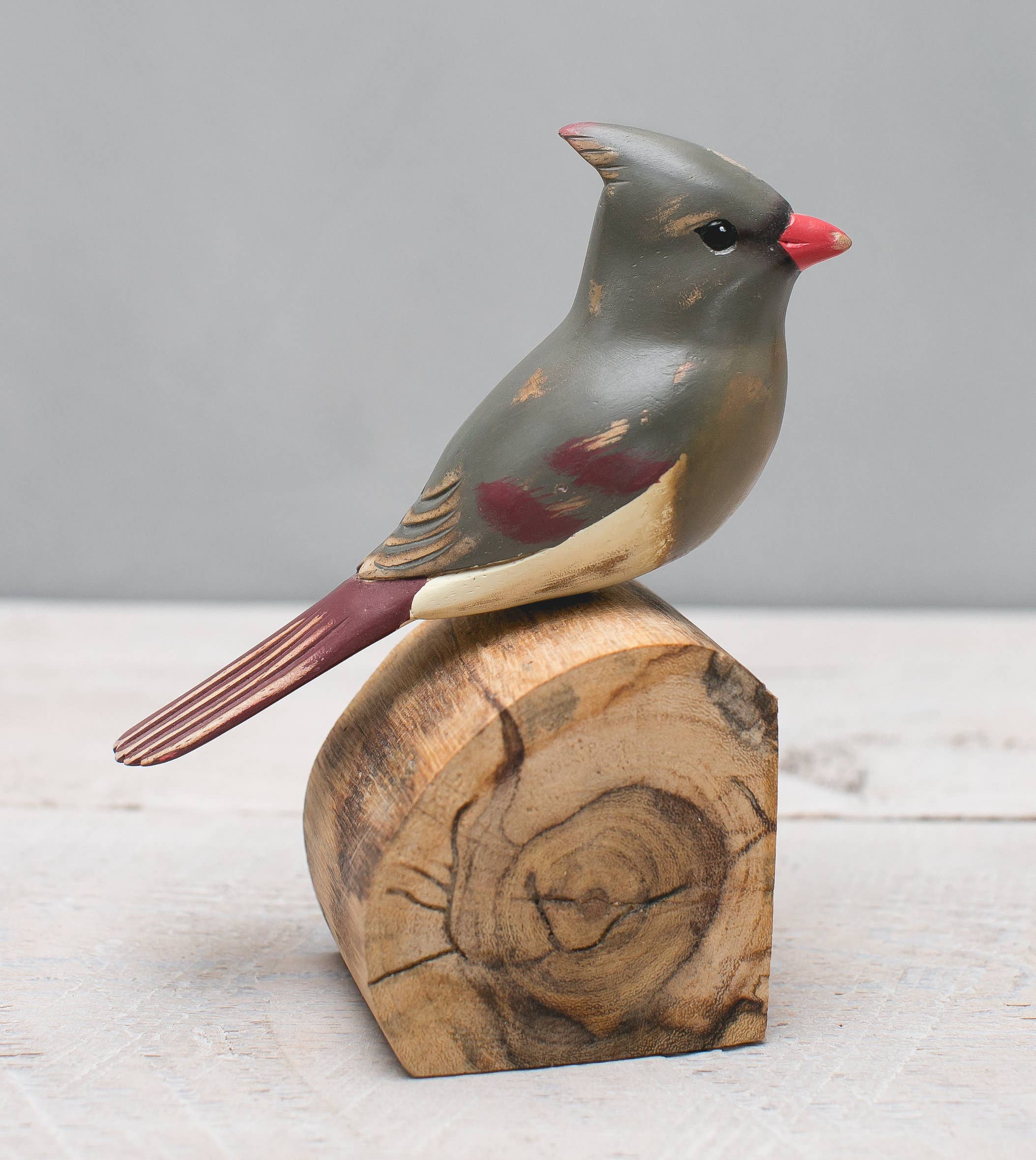 Cardinal - Male - 7"H - Hand Carved Ornament