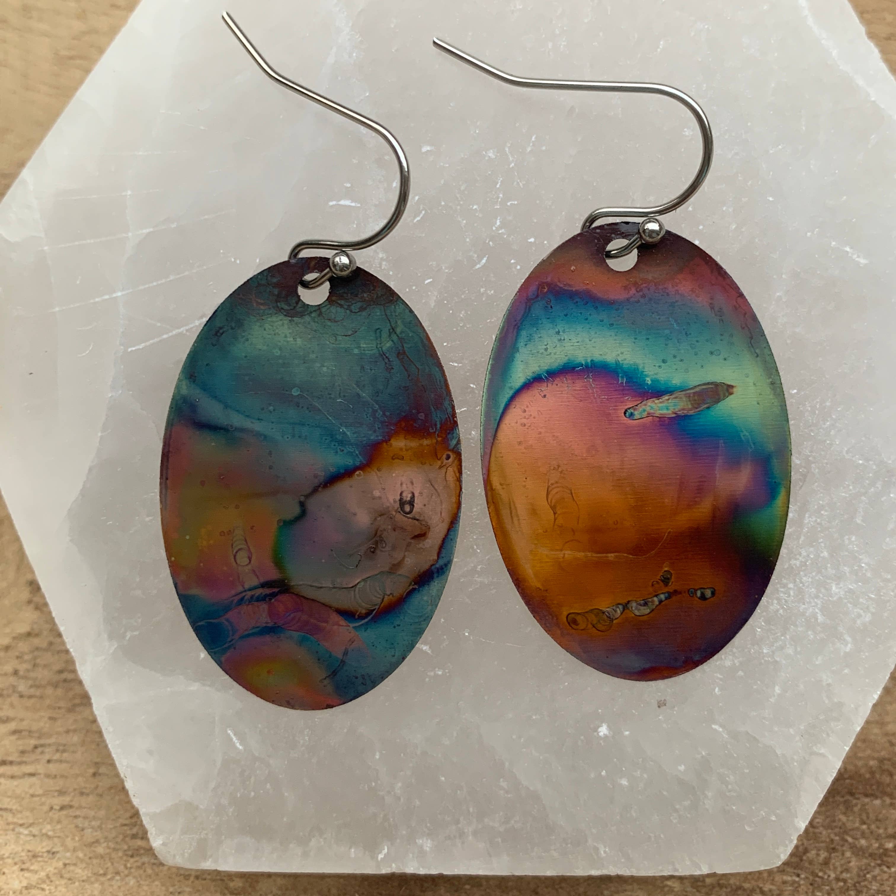 Oval Copper Earrings