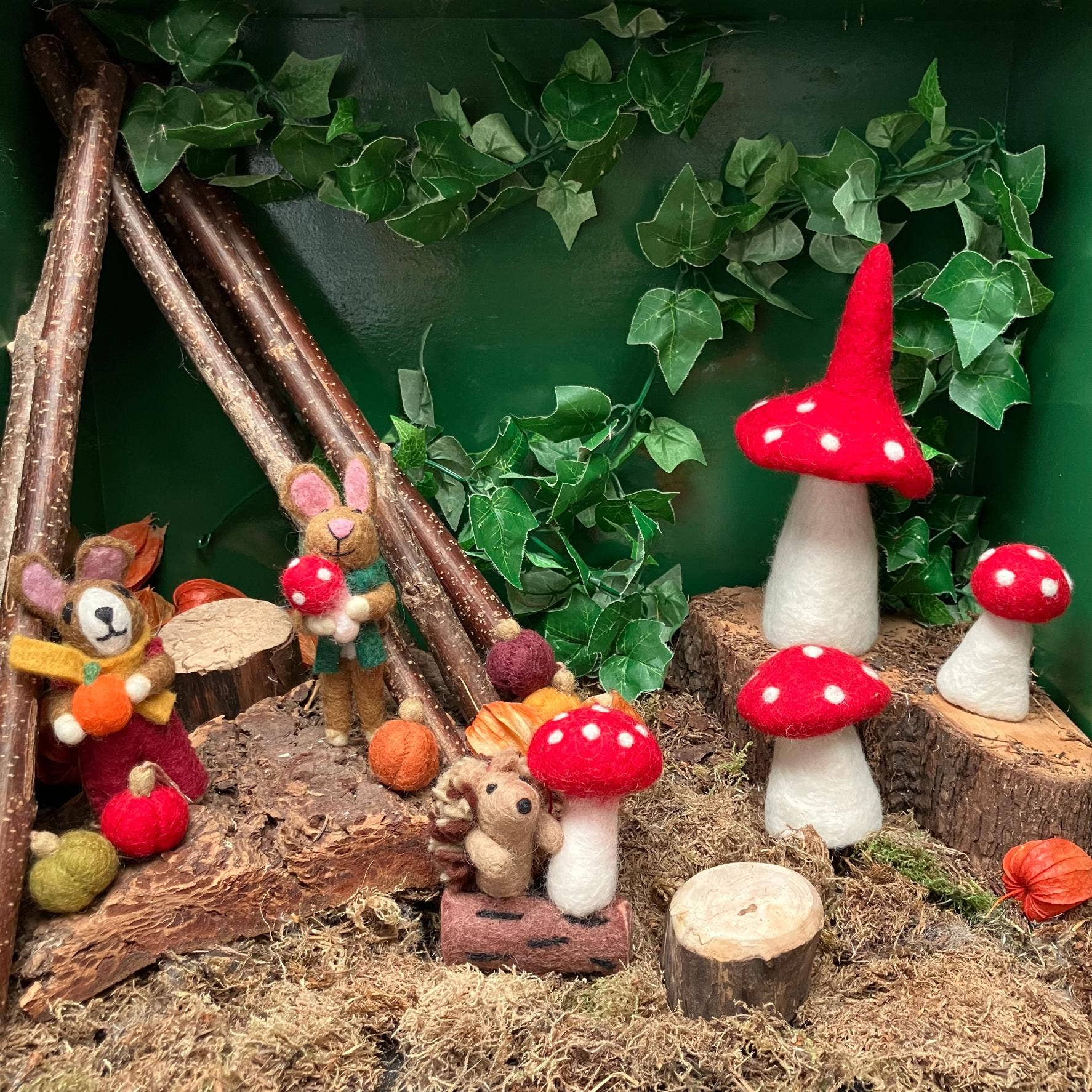 Handmade Felt Roberta the Rabbit Toadstool Decoration