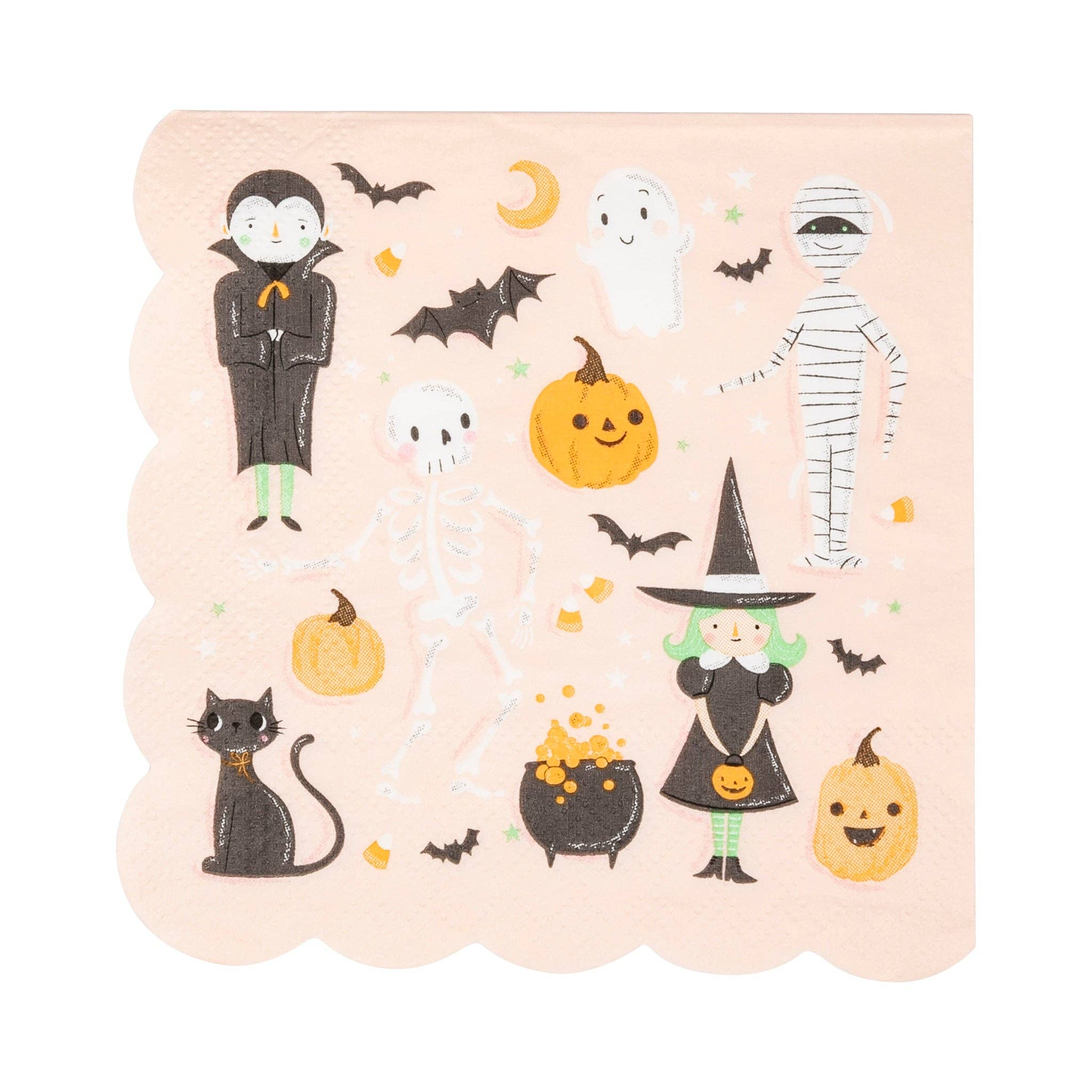 PLNP501 - Scallop Halloween Icons Cocktail Napkin