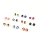 Patterned mini titanium stud earrings featuring unique Japanese Chiyogami and marbled paper designs, perfect for sensitive ears.