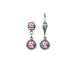 Pair of drop earrings with pink gemstones 