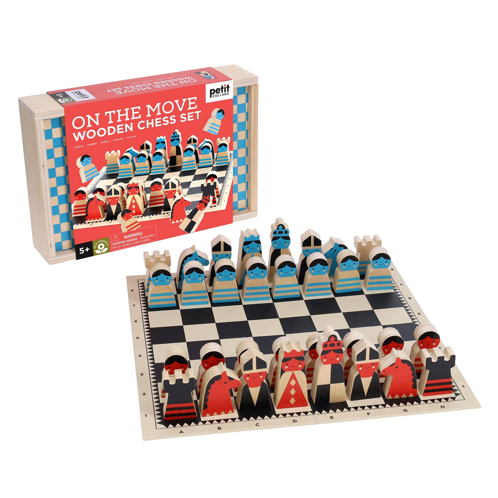 On the move wooden chess set