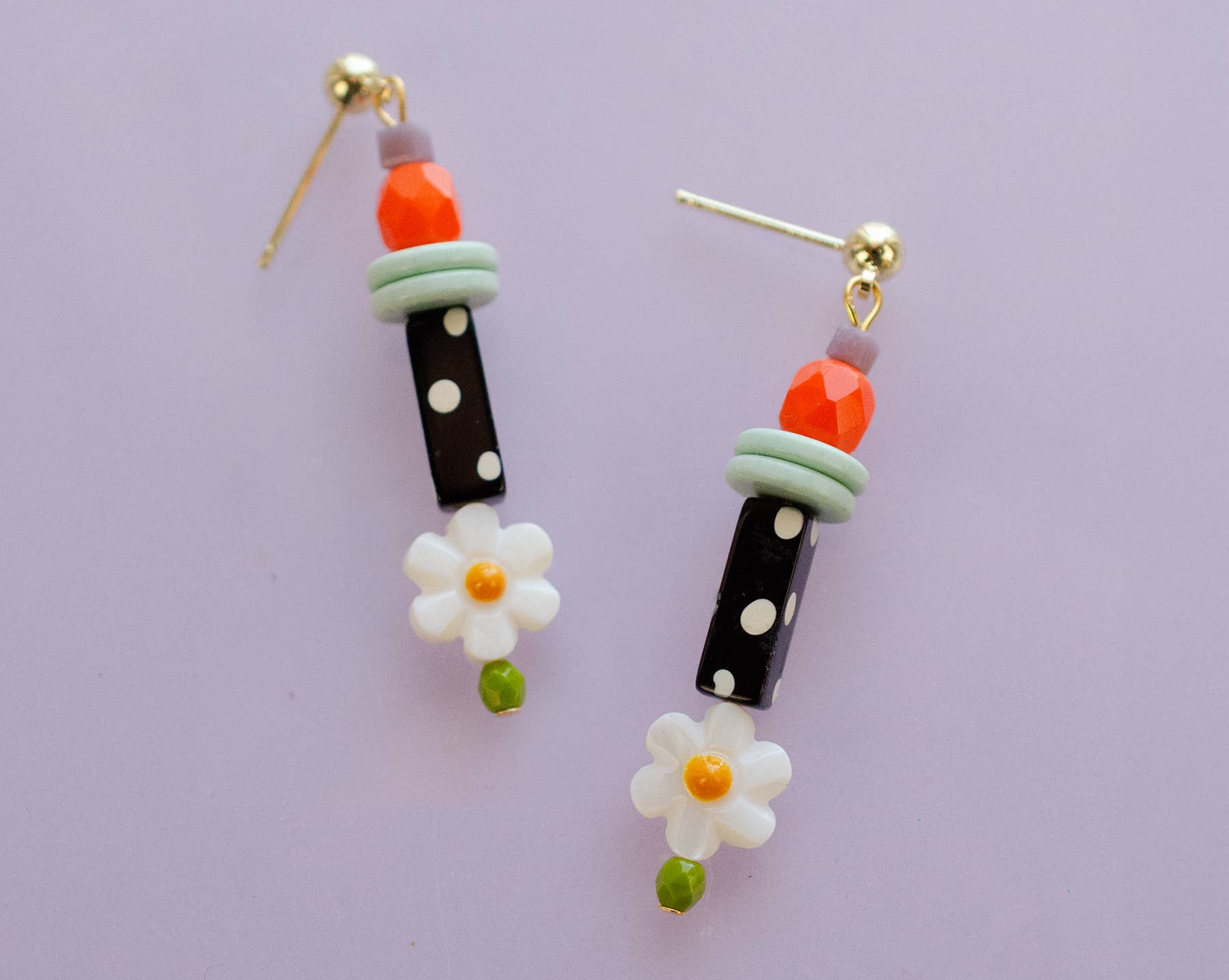 Black and White Polka Dot Earrings