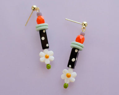 Black and White Polka Dot Earrings that will make you look so stylish, even your cat will be jealous!