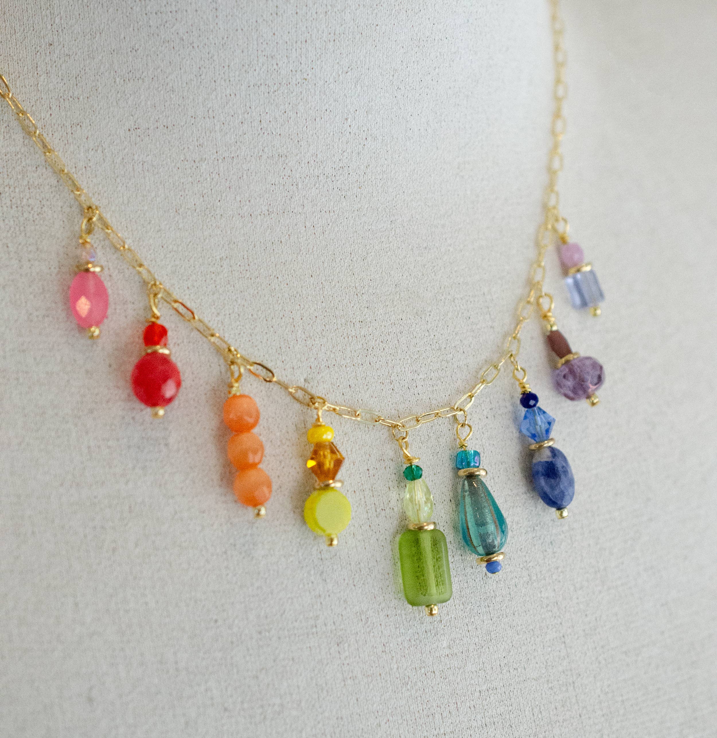 Rainbow Charm Necklace - Mosaic