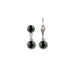 Pair of drop earrings with black gemstones