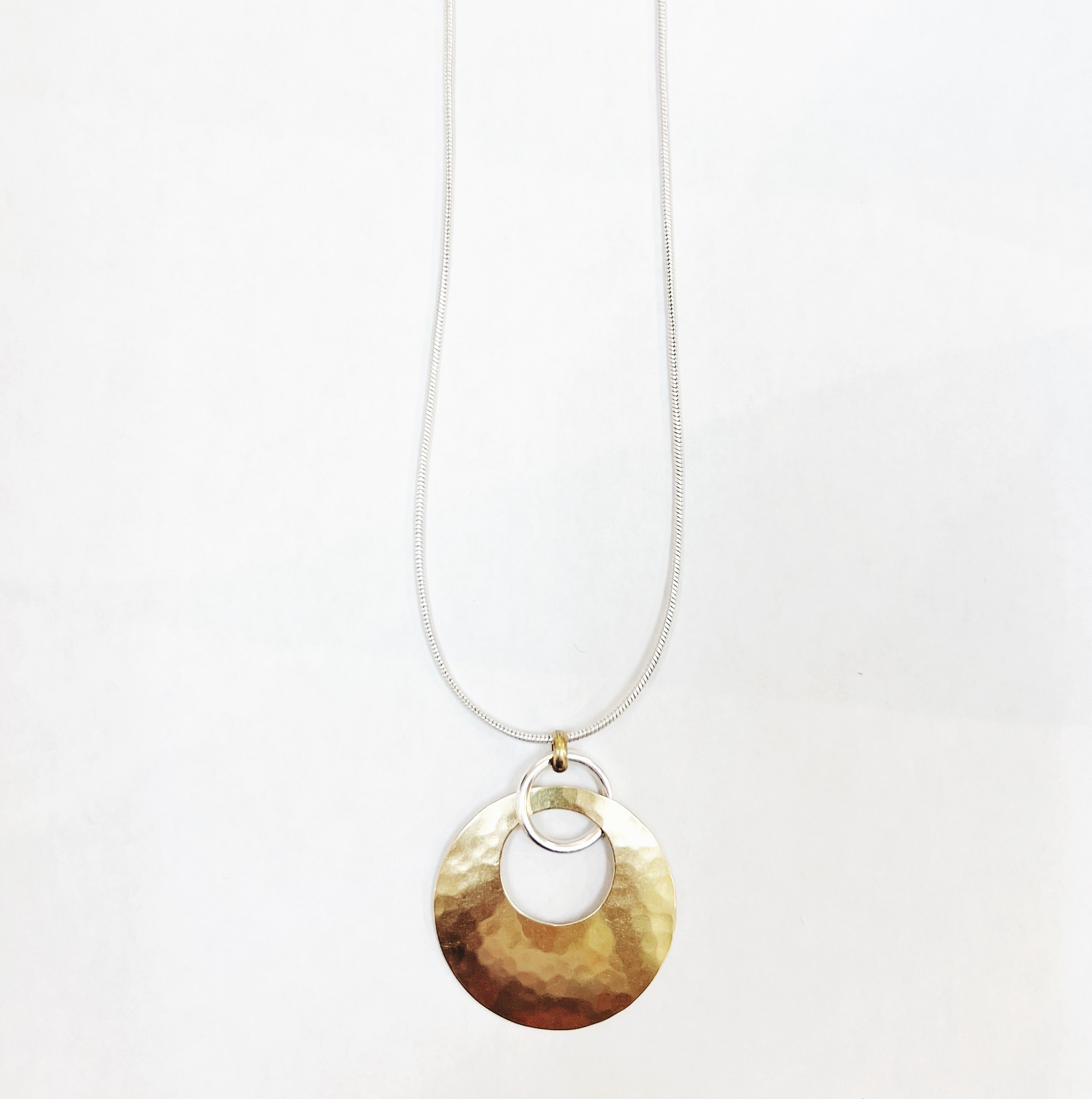 Large Open Circle Disc Necklace