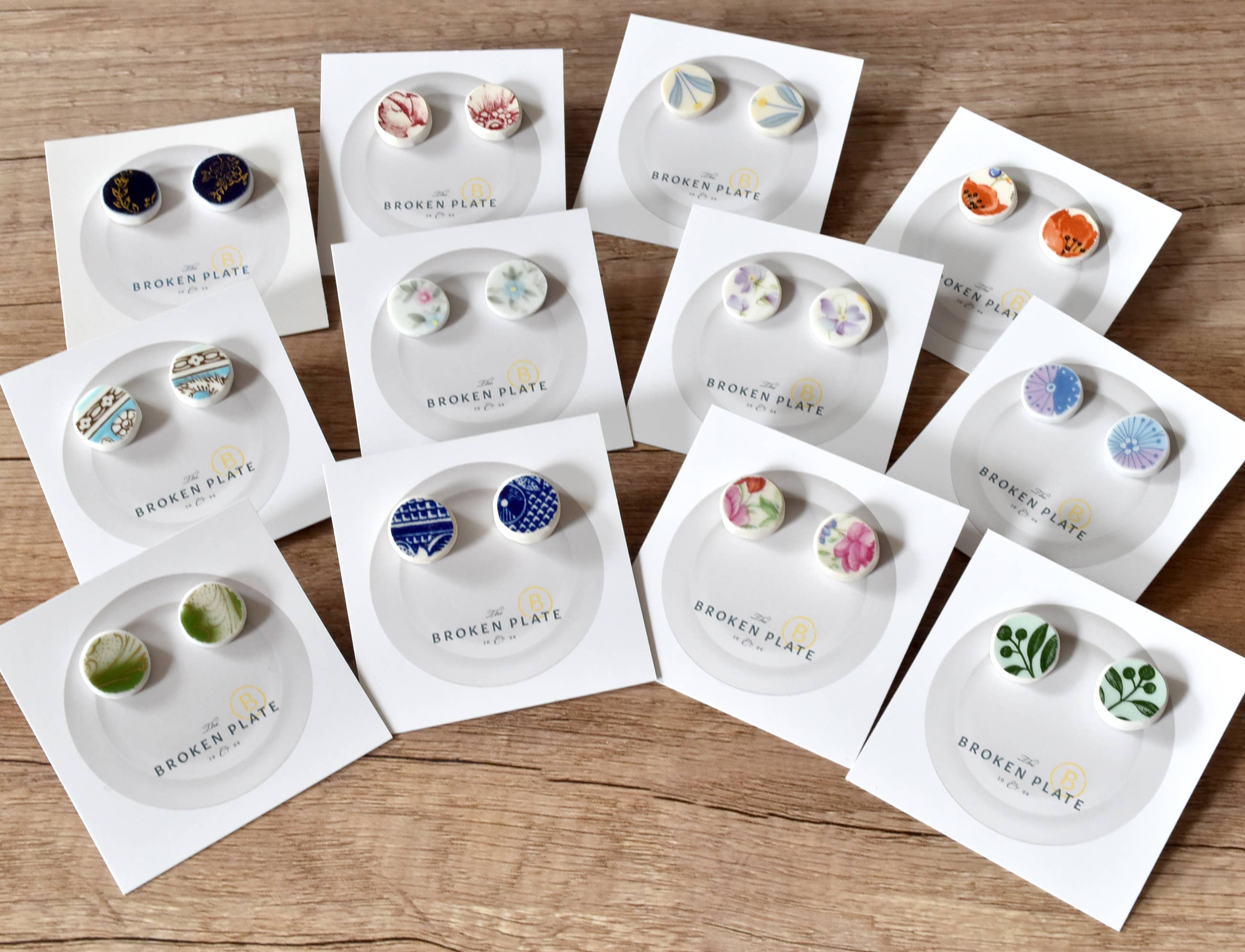 Broken Plate Stud Earring  