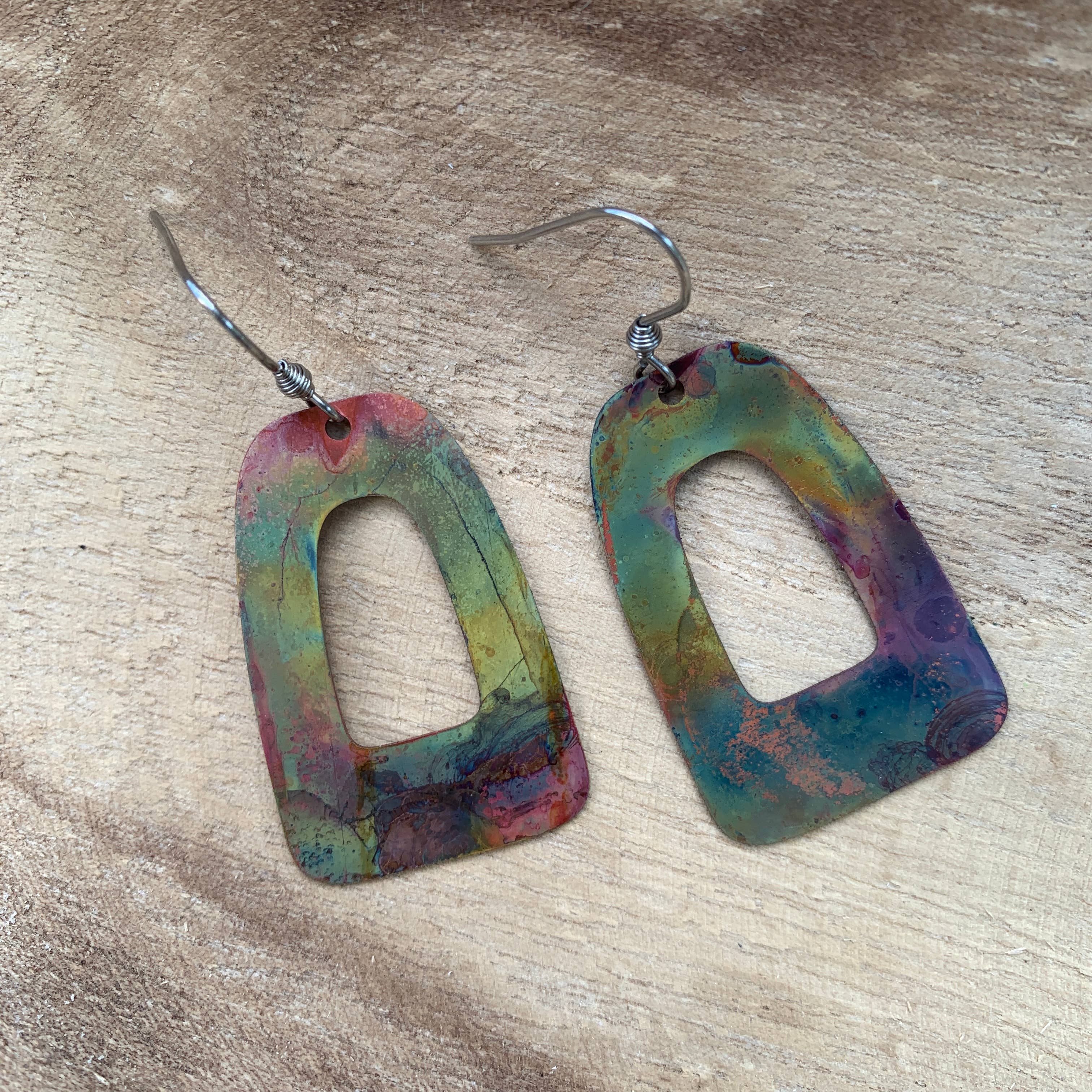 Boho Frame Copper Earrings