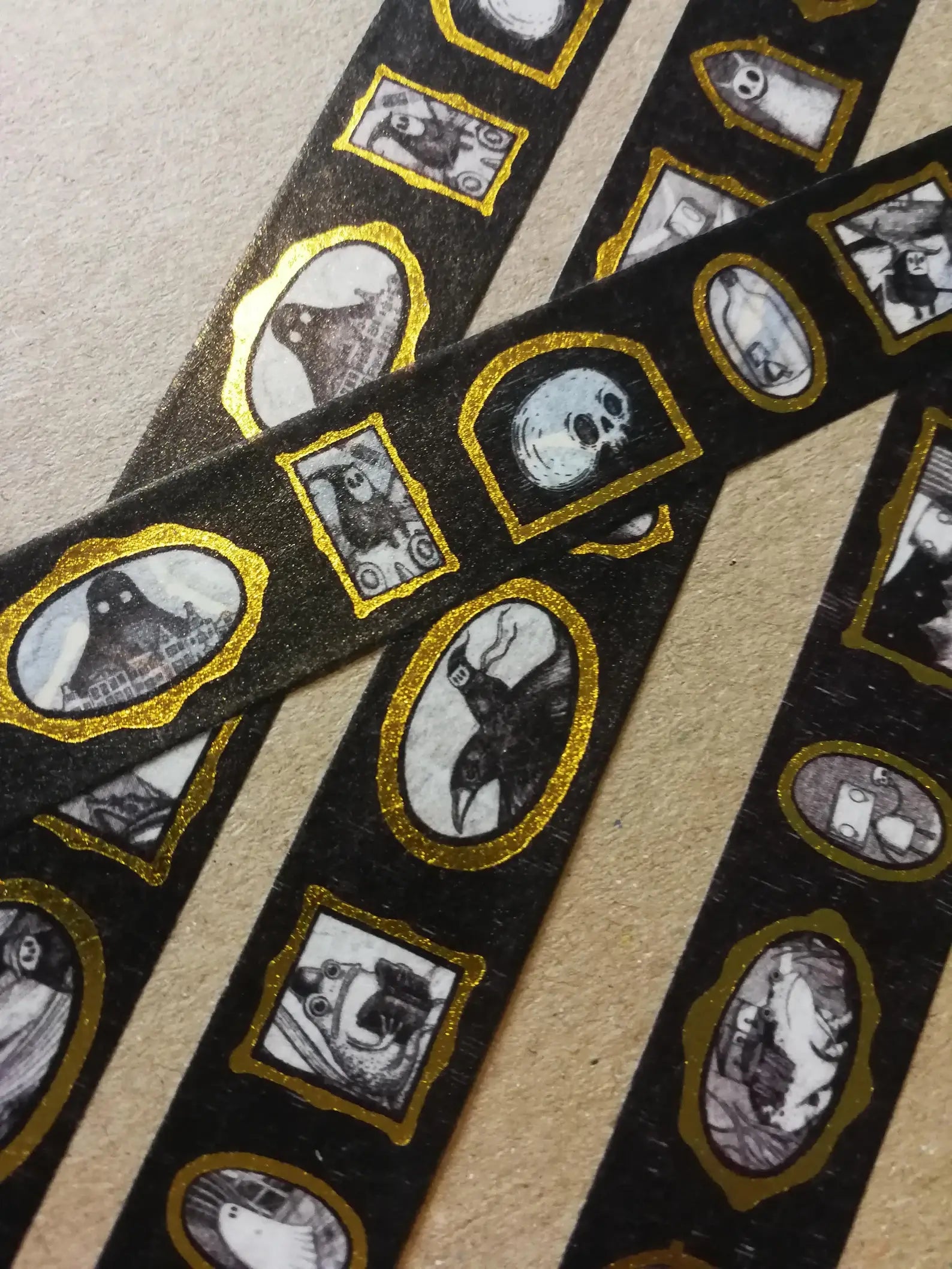 spooky gold framed washi tape