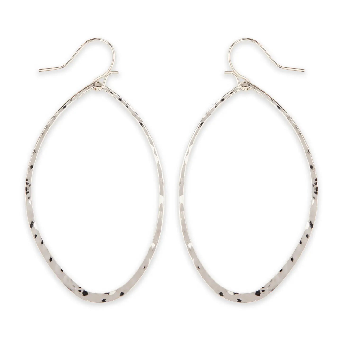 Bold Hammered Oval Link Earrings