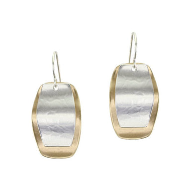 Double Layered Wavy Ovals Wire Earrings by Marjorie Baer, handcrafted jewelry made in California