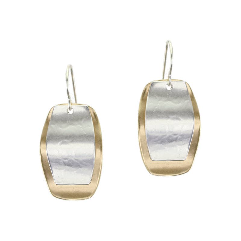 Double Layered Wavy Ovals Wire Earrings by Marjorie Baer, handcrafted jewelry made in California