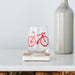 wine glass with red bicycle print