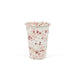 Catalina Enamelware 14 oz Tumbler with a soft pink splatter pattern by Crow Canyon Home, perfect for stacking and everyday use.
