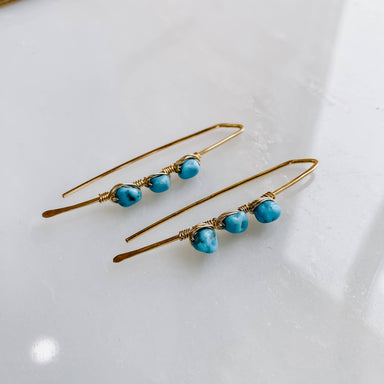 Threader Earrings with Turquoise