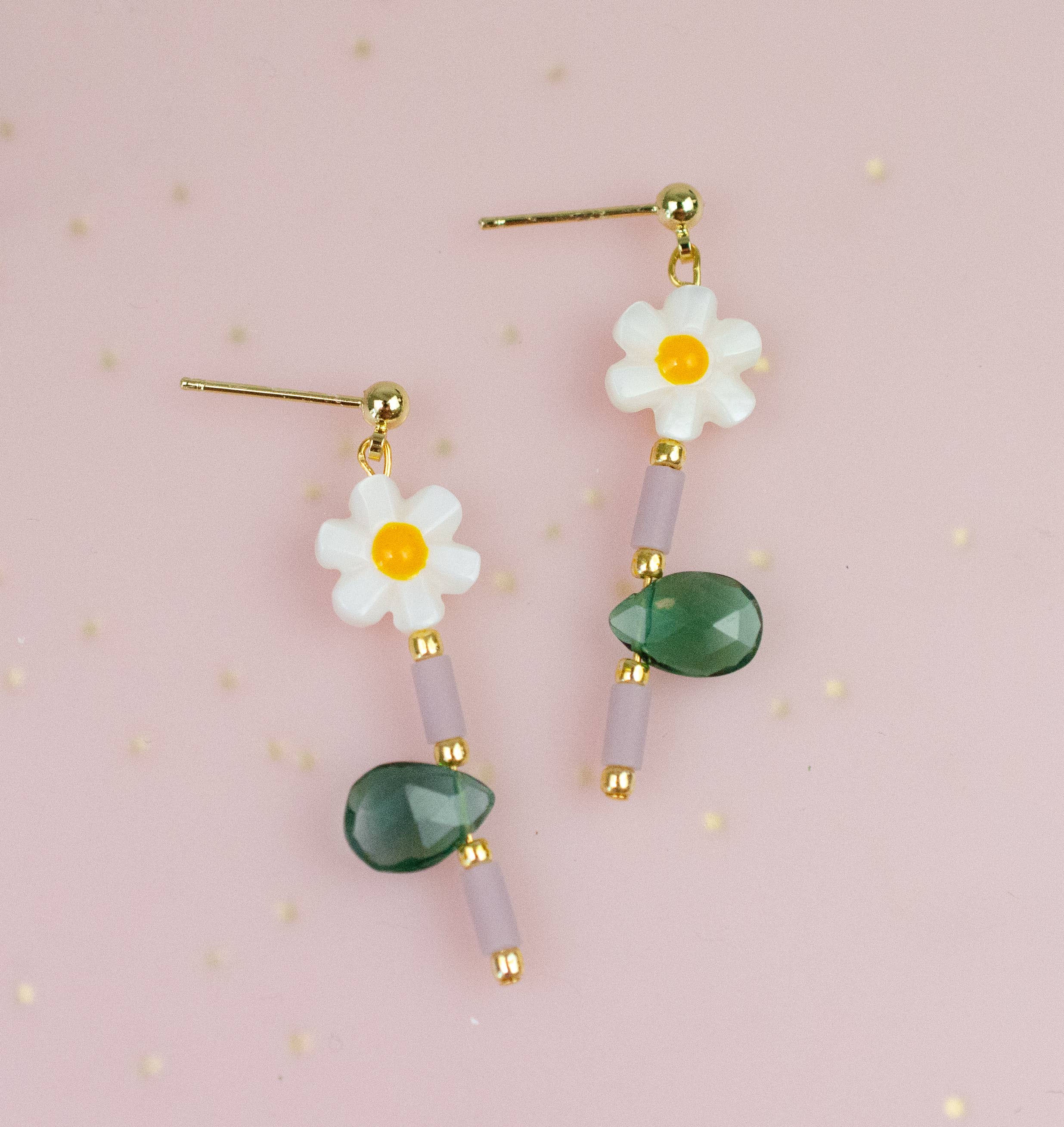 Dainty Beaded Flower Earrings