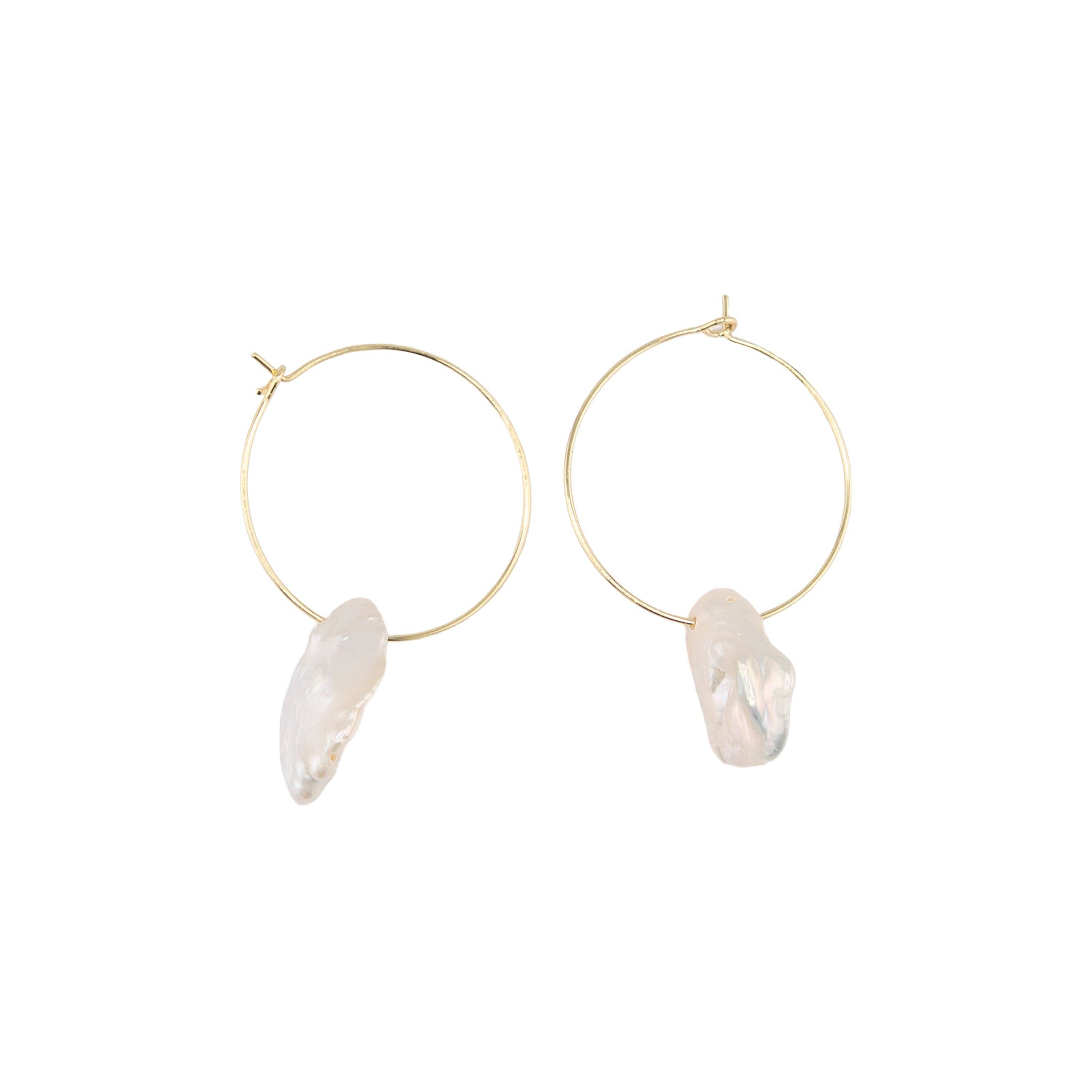 Island Luxe Pearl Hoop Earrings