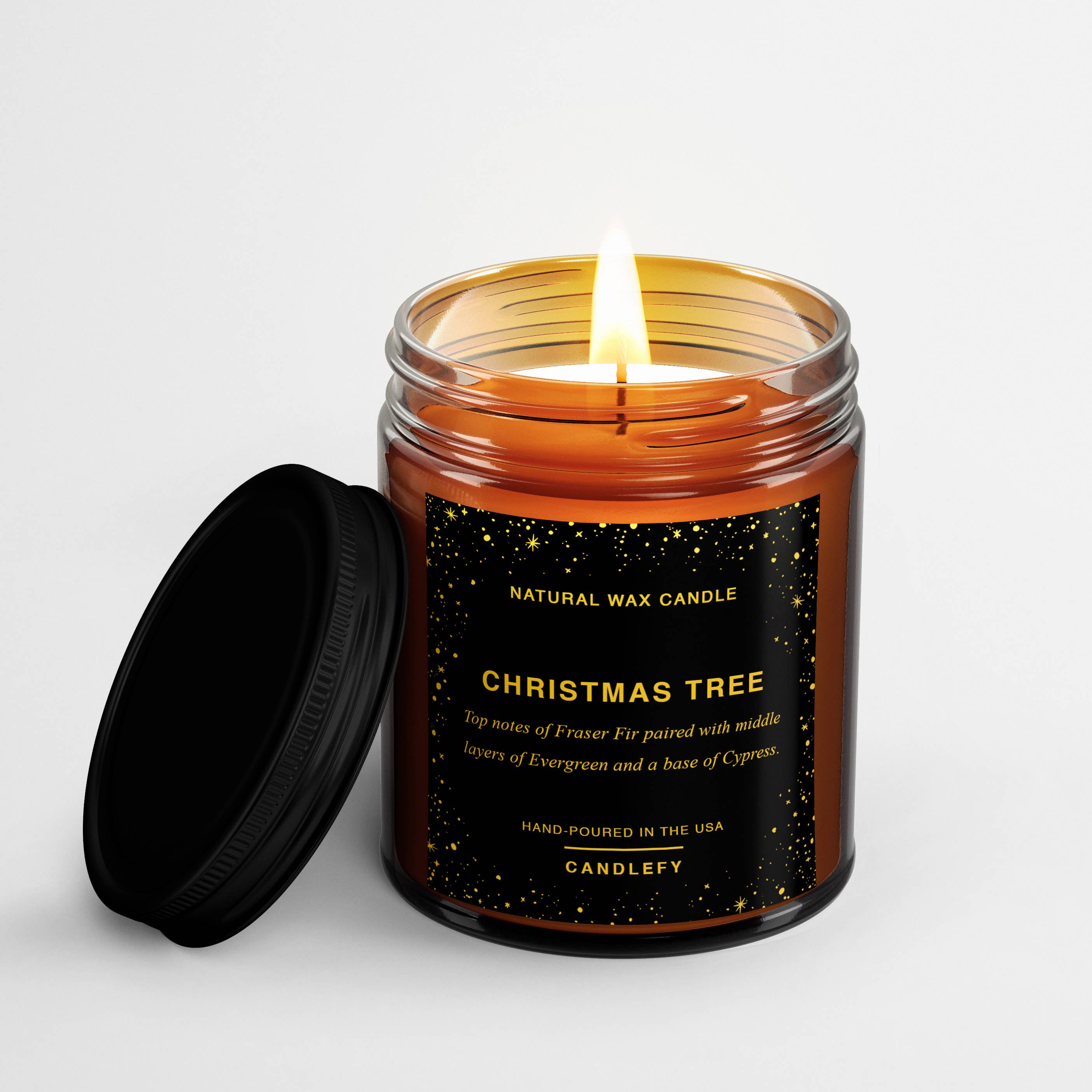 Candlefy Natural Wax Candle Christmas tree scent
