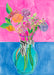 floral card in vase blank greeting card