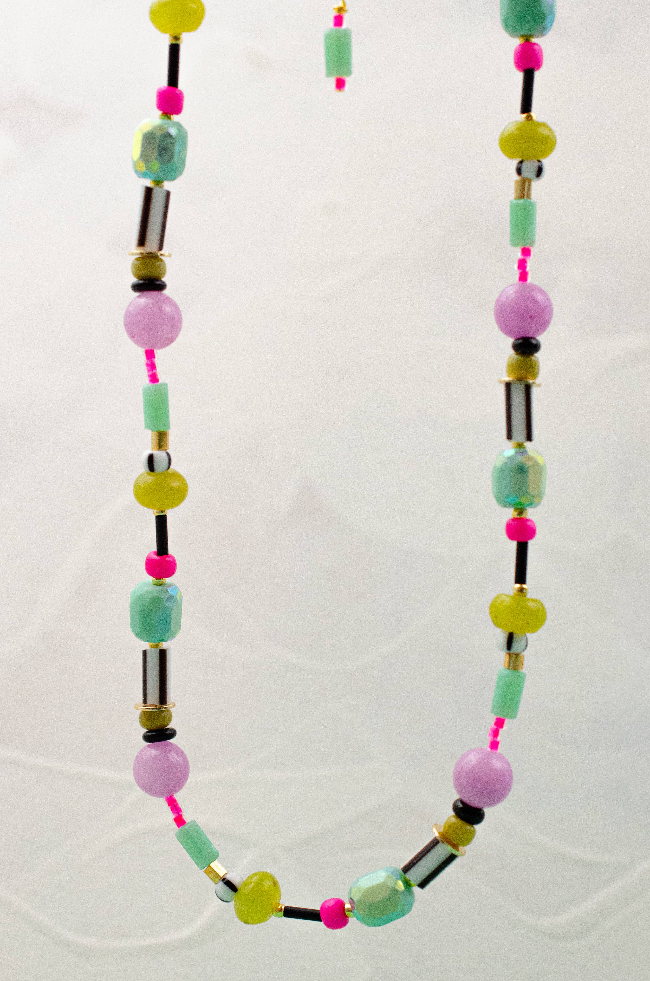 Neon beaded gold filled necklace