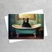 bear taking a bath greeting card