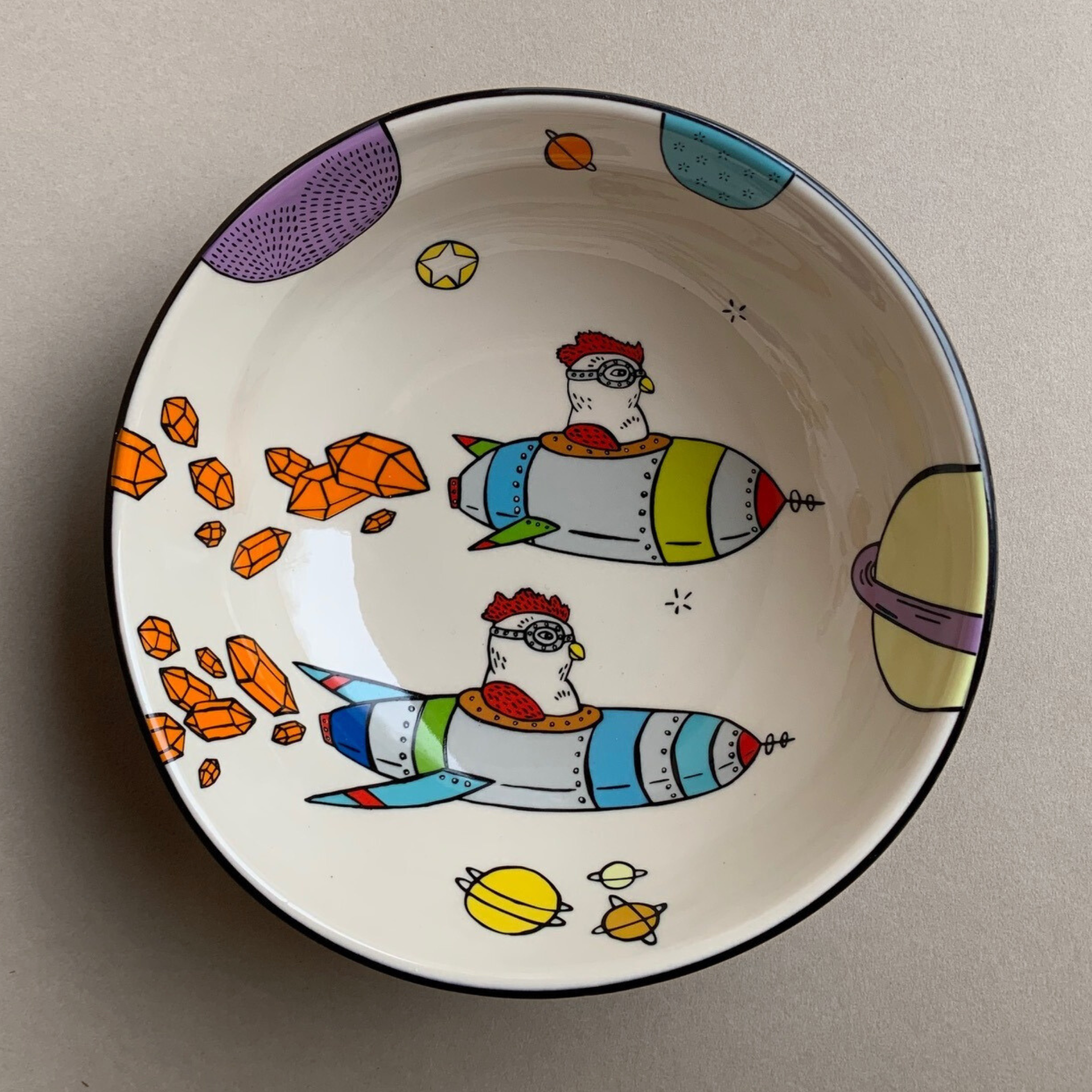 Rocket Chicken - Ceramic Noodle Bowl