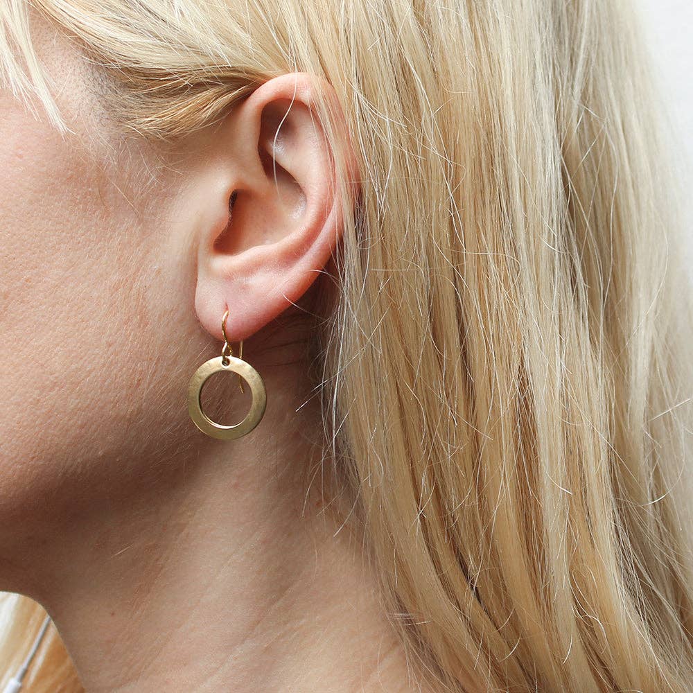Small Back to Back Hoop Wire Earrings by Marjorie Baer, handcrafted jewelry made in California