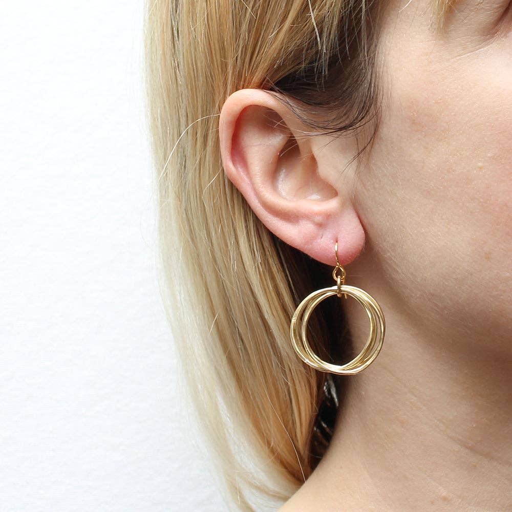 Medium Ring Bunch Wire Earrings by Marjorie Baer, handcrafted jewelry made in California