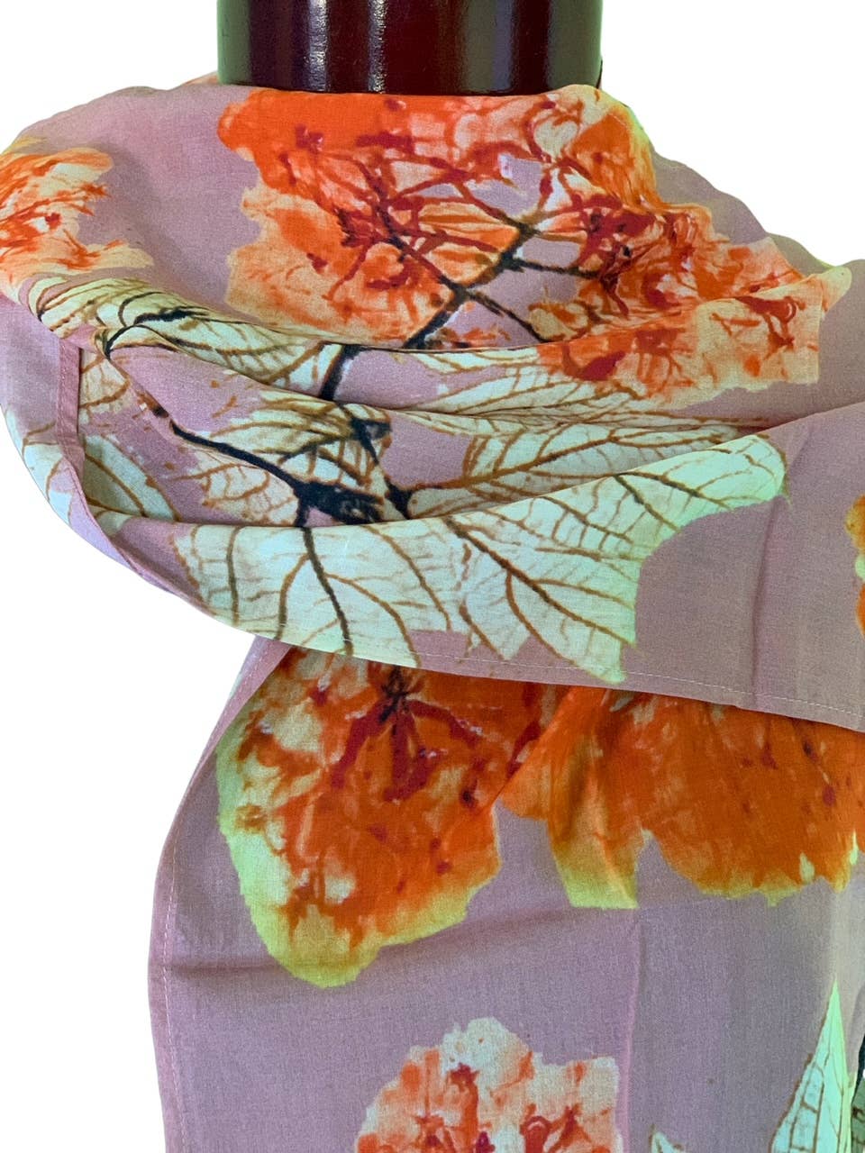 Victorian Hydrangea 2.0 - Brighter and More Vibrant cotton scarf by Nina J, limited-edition wearable art inspired by nature