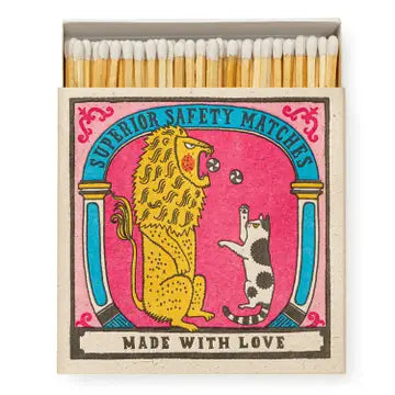 Superior safety matches with lion and cat