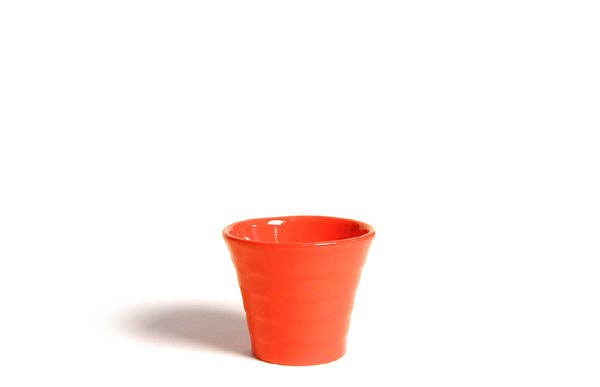 Red ceramic planter