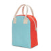 Blue and Red Zipper lunch bag