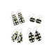 Stylish display of Modern Katazome paper dangles - Long rectangle earrings, emphasizing their lightweight design and artistic use of vintage Japanese paper.
