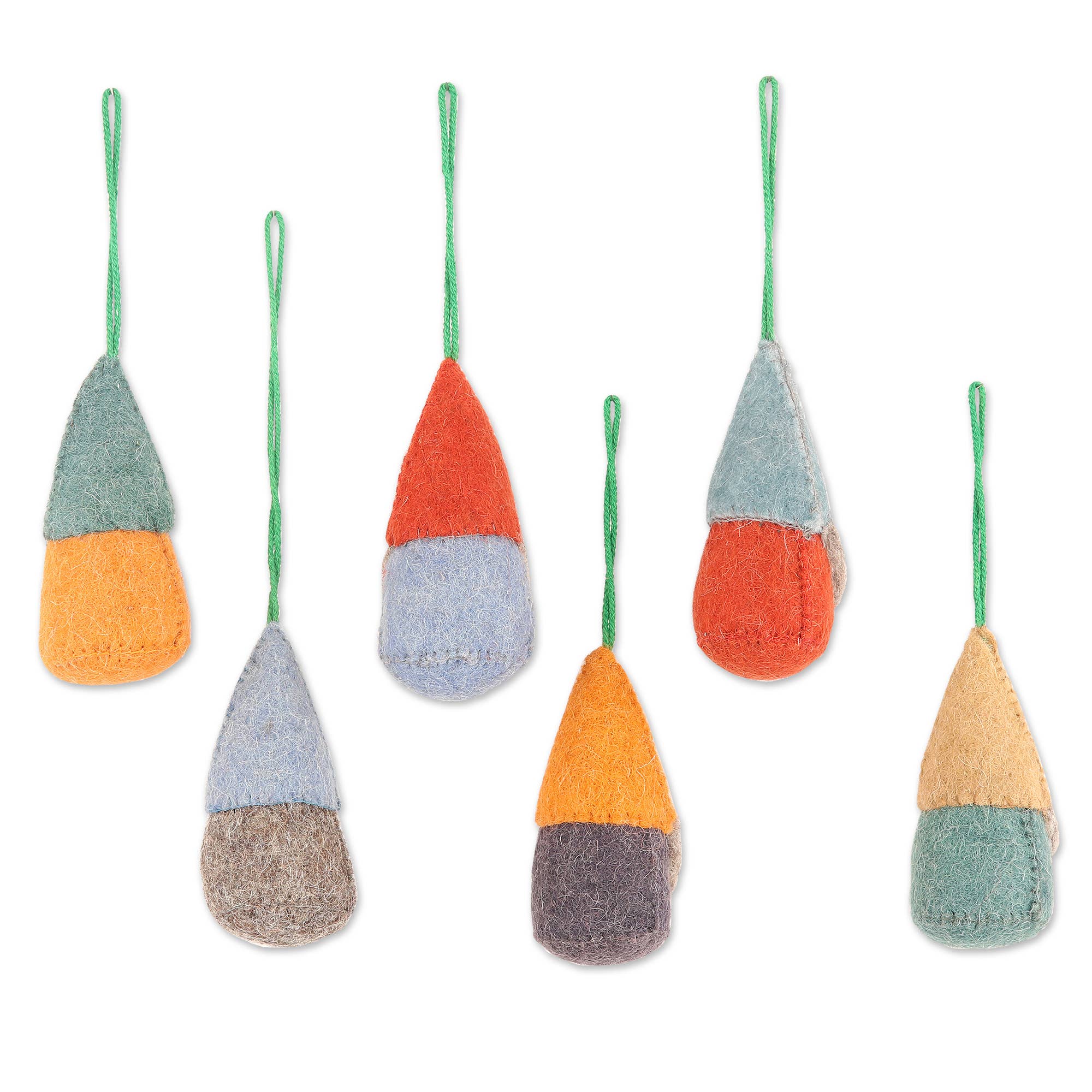Novica Handmade Winter Gnomes Wool Felt Ornaments