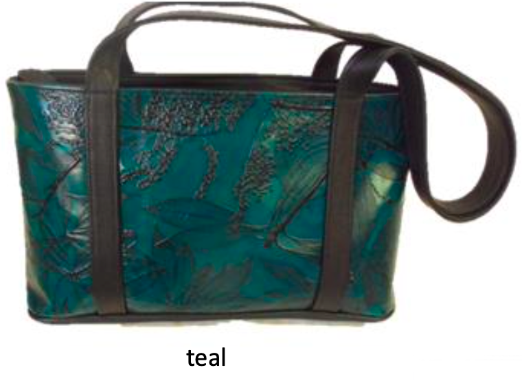 green Leaf leather tote bag