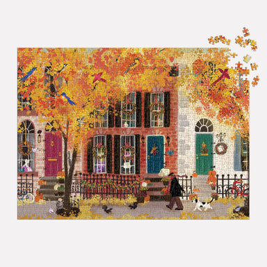 Autumn in the Neighborhood 1000 Piece Puzzle - impressive 1000 pieces that could keep you busy until Thanksgiving, perfect for puzzle enthusiasts!
