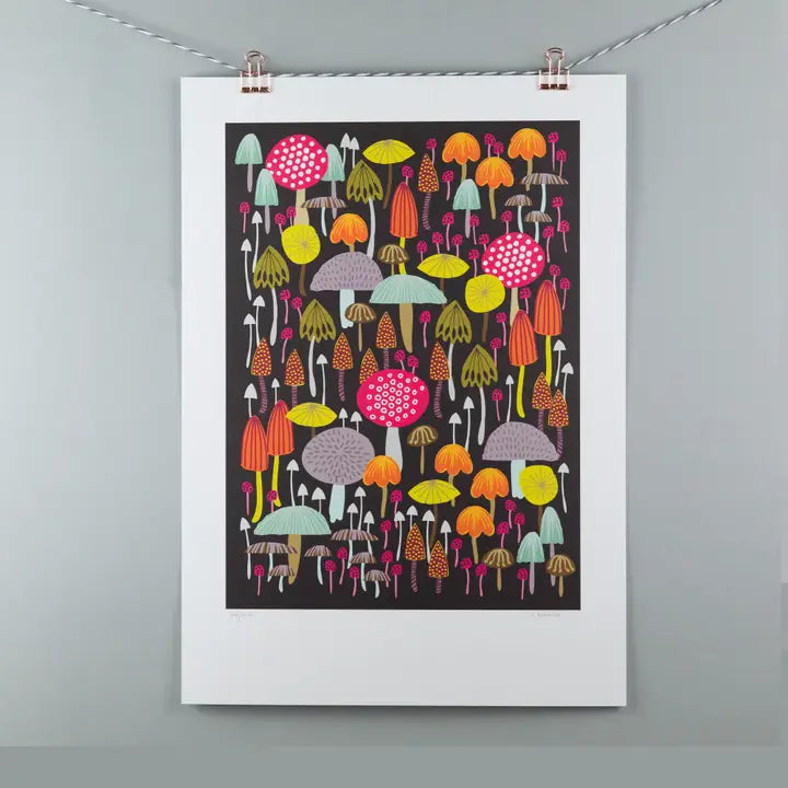 Dark Toadstools & Mushrooms Art Print