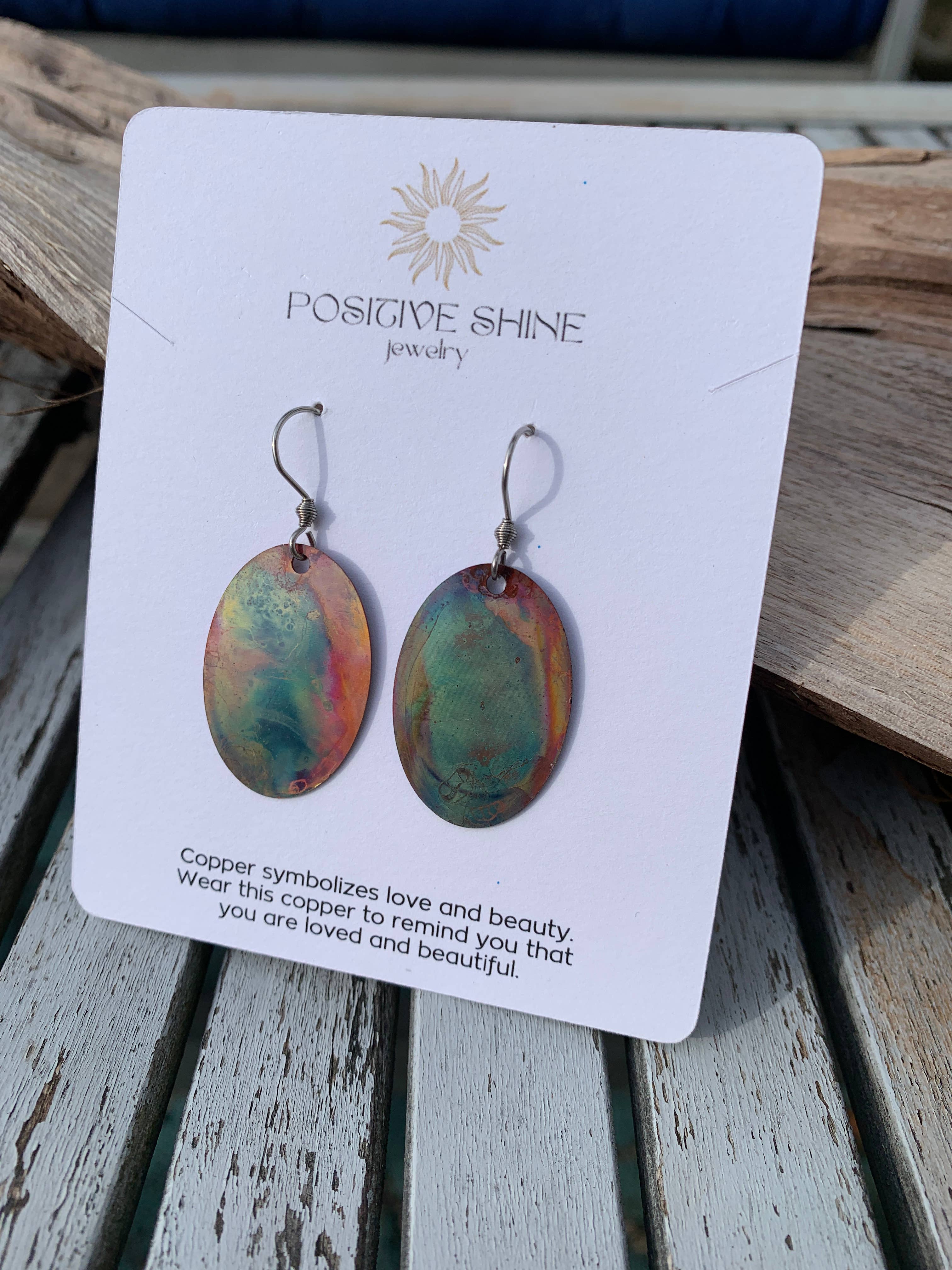 Oval Copper Earrings