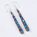 Elegant Crystal Dash Earrings by Mosaico Jewels showcasing a unique pattern of shimmering multicolored crystals, ideal for making a statement on special occasions.
