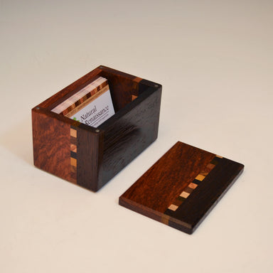wood business card holder for desk