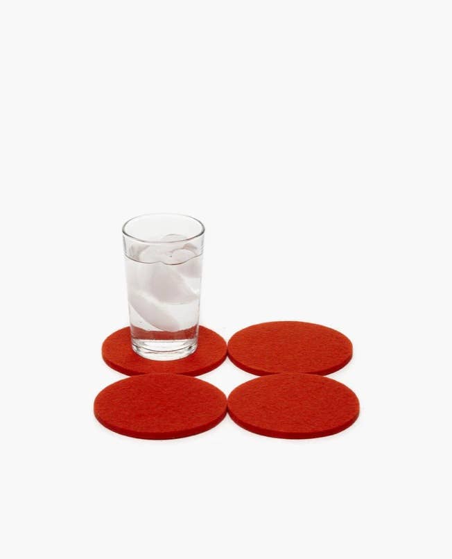 Felt Round Coasters | Set of 4 Solid Colors