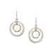 Ring with Small Hammered Hoop Wire Earrings by Marjorie Baer, handcrafted jewelry made in California