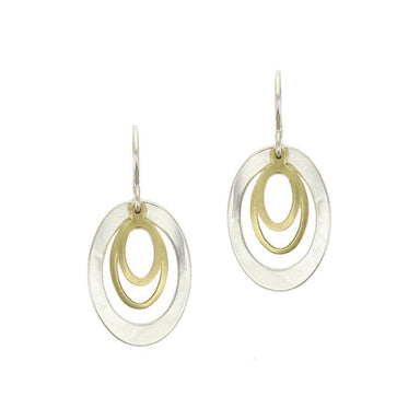 Layered Oval Rings Wire Earrings by Marjorie Baer, handcrafted jewelry made in California
