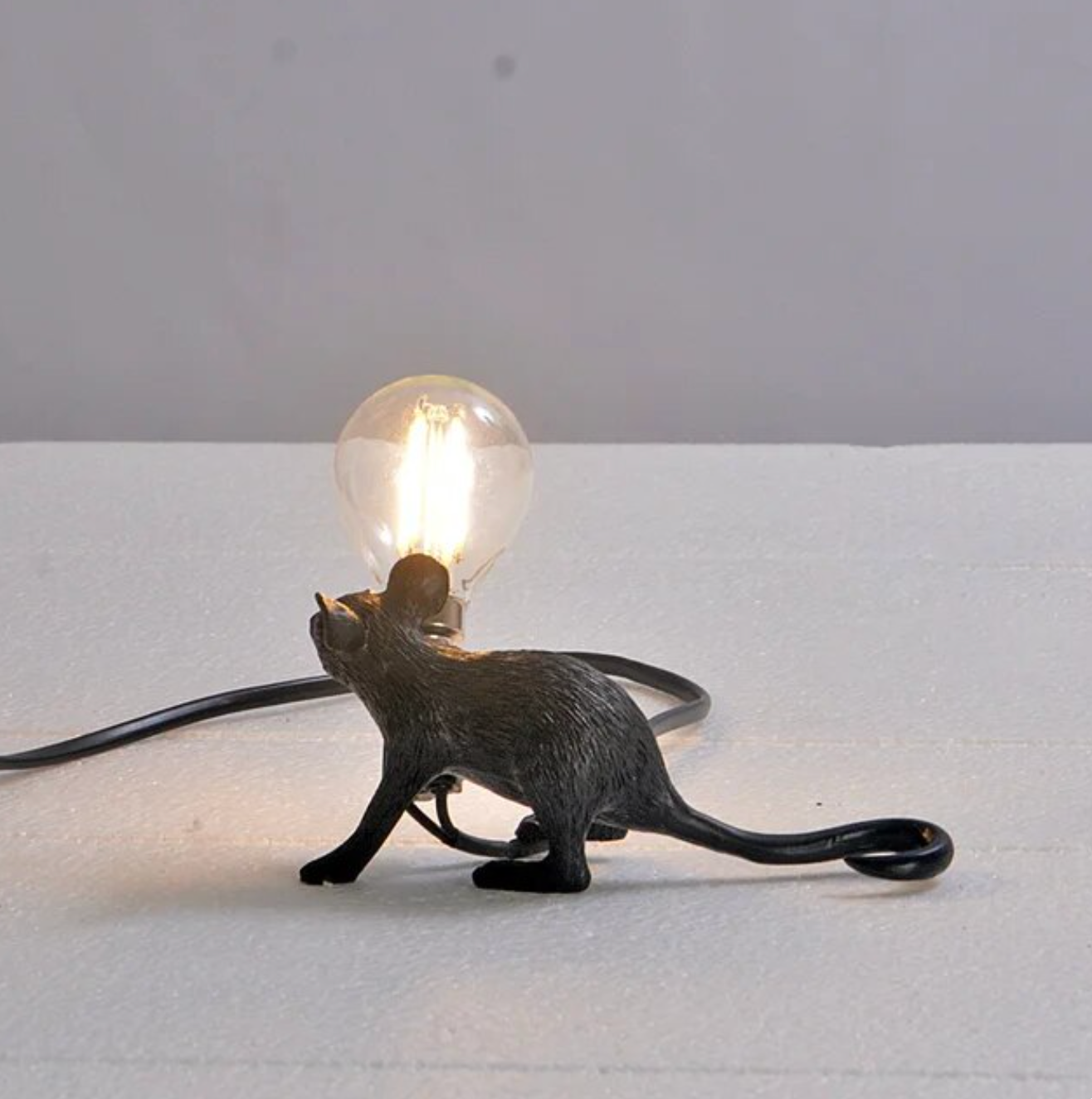 Black Mouse Resin Night Light | Creative Lamp